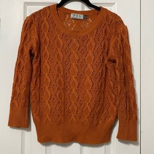 EUC pumpkin spice orange sweater 3/4 sleeve medium